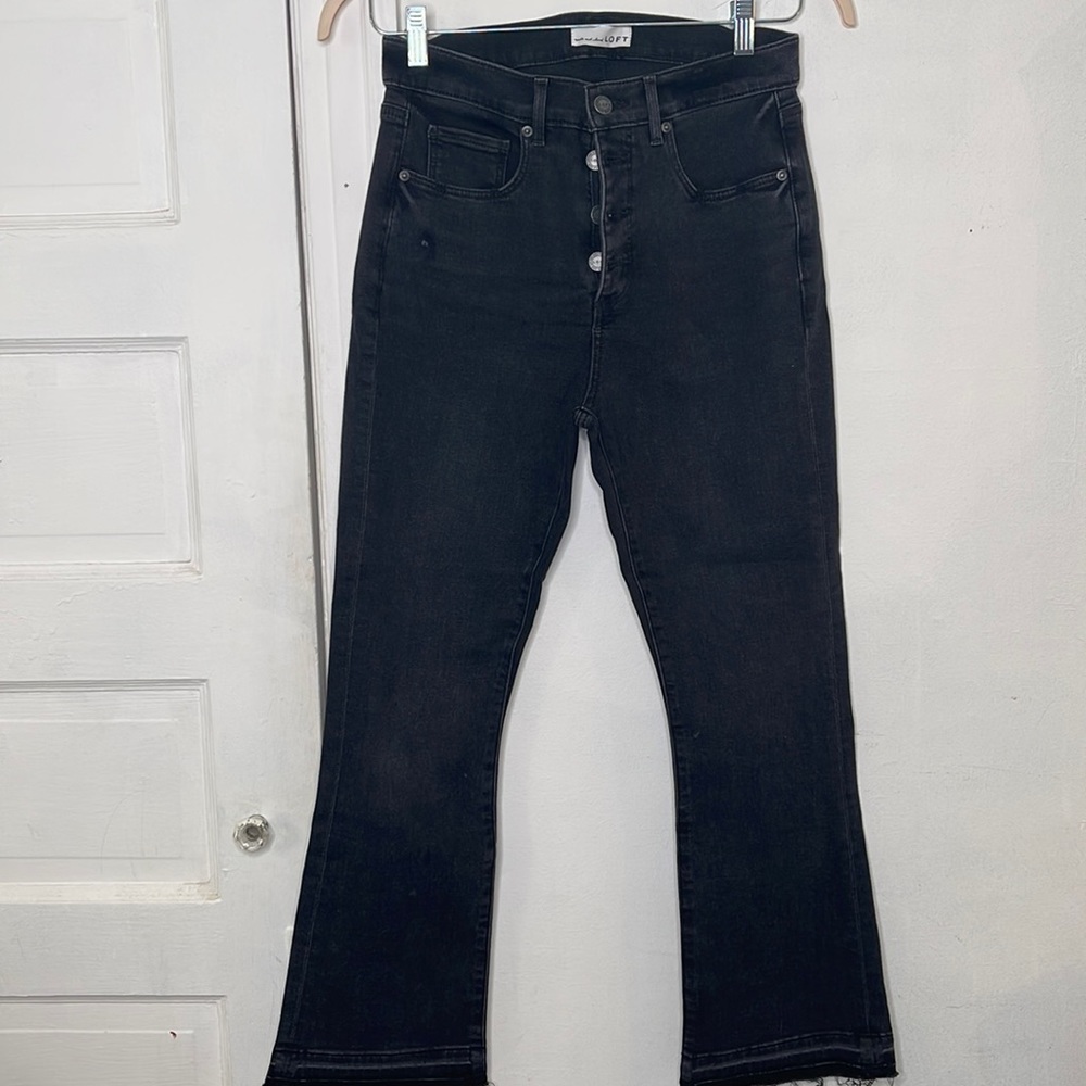 Loft High Waist Flare Crop Leg Jeans